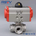 Stainless Steel 3 Way Ball Valve with pneumatic Actuator